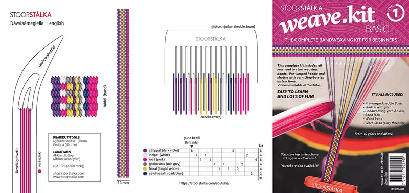 Load image into Gallery viewer, Stoorstålka Band Weaving Kit Small - Violet-Pink
