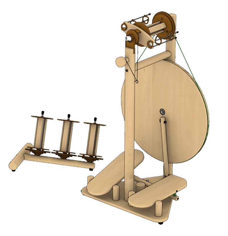 Load image into Gallery viewer, Lojan Buddy Double Treadle Spinning Wheel
